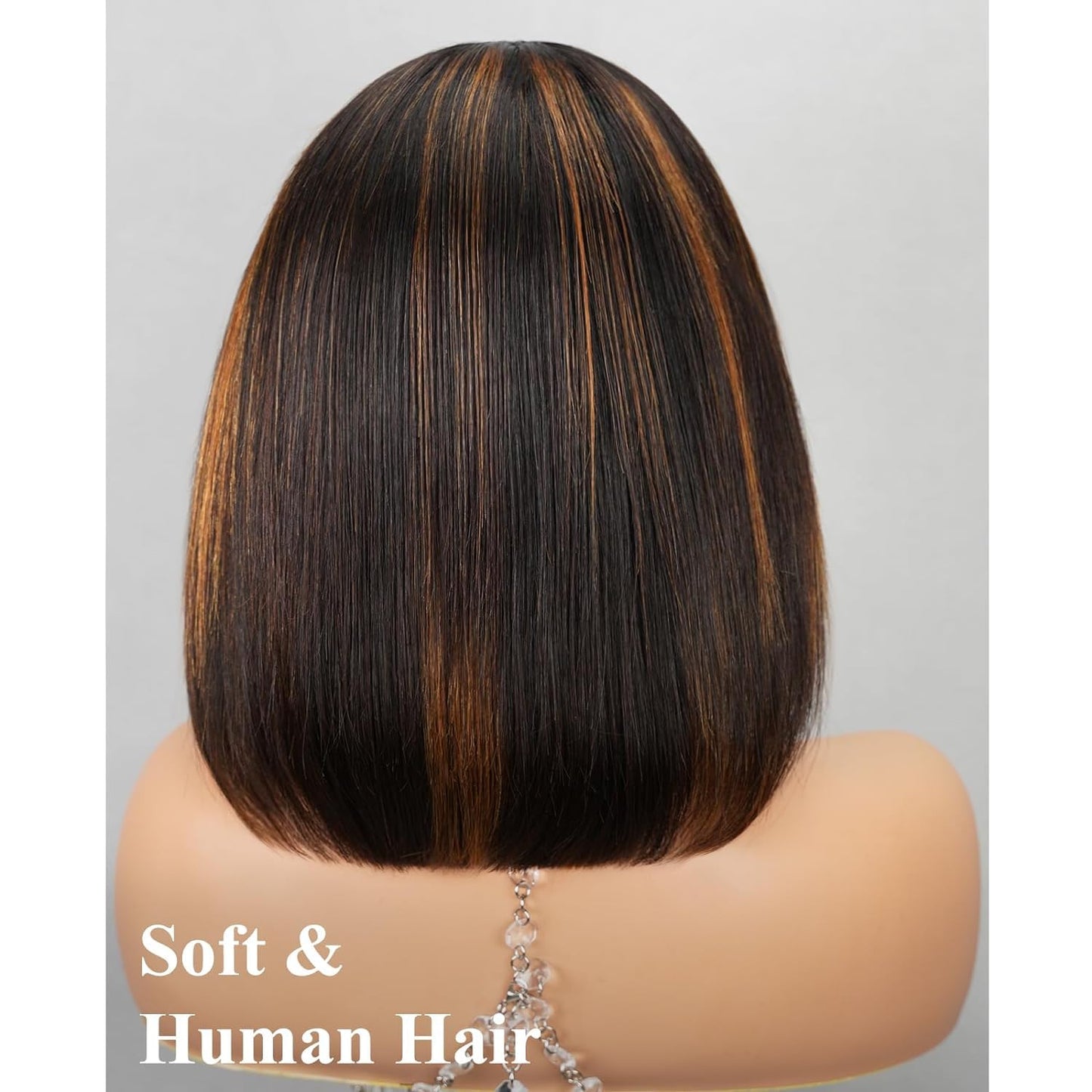 Arabella Hair 12inch 5x6 1B/30 Highlight Bob Wig Human Hair Real 210% Density Ready to Go Glueless Wig 12a Straight Bob Wigs Human Hair Pre Cut Lace Pre Bleached Tiny Knots (12inch, 5x6 1B/30 Bob)