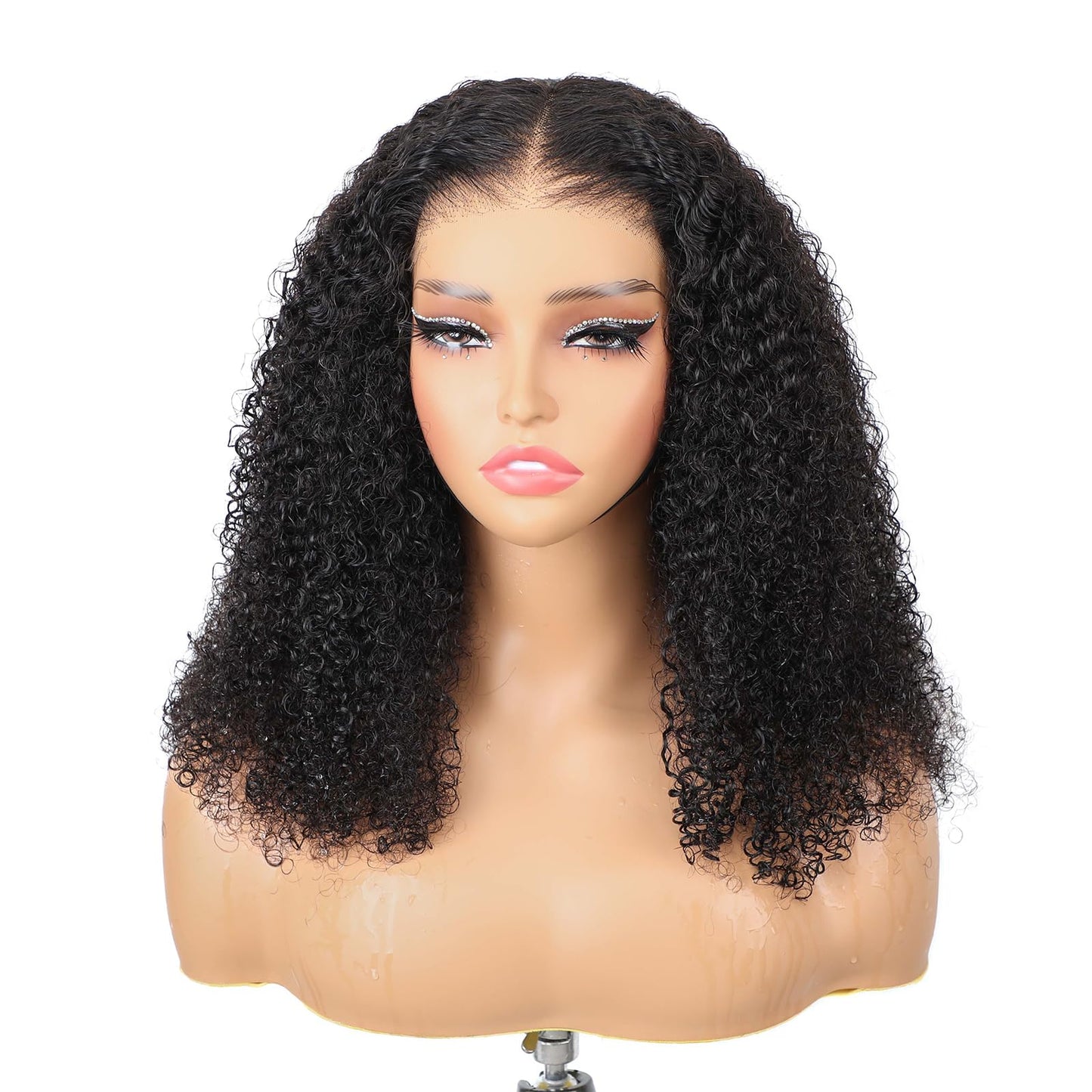 ISEE Wear and Go Glueless Wig Afro Kinky Curly Lace Front Wigs Human Hair 6x4 HD Lace Afro Curly Wigs for Women Lace Pre Cut Glueless Wigs Human Hair Pre Plucked 20 Inch