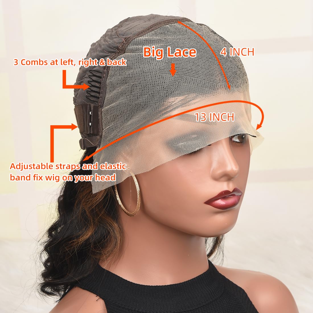 CIYOO 1B/30 Ombre Highlight Bob Wig Human Hair 14 inch Body Wave Bob Wig Loose Wavy 13x4 Highlight HD Lace Frontal Bob Wig Human Hair 180% Density Pre Plucked Ombre Short Bob Wigs for Black Women