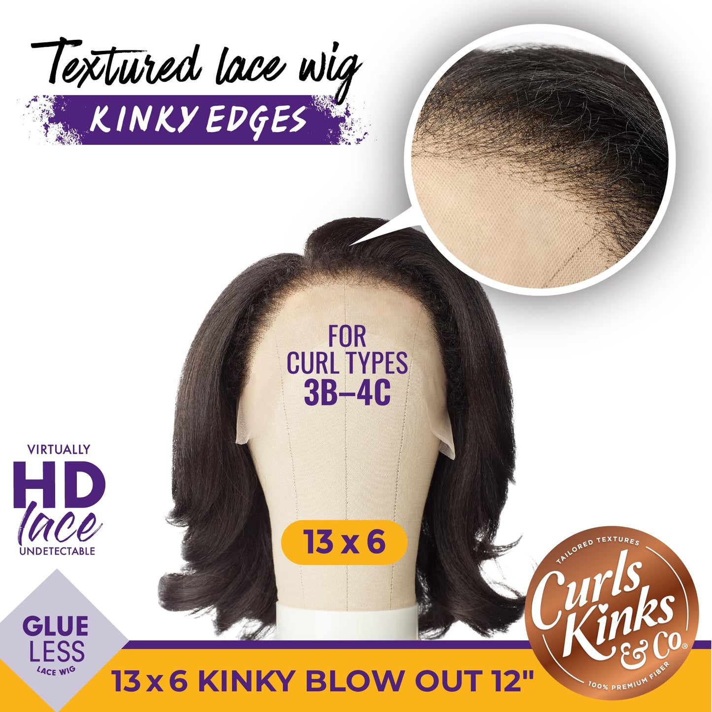 Sensationnel Kinky Edge 13x6 Lace Wigs - Kinky Edge Blow out 12-inch glueless synthetic wig - CKCO Kinky Edge Blow Out 12 Inch (2 DARKBROWN)
