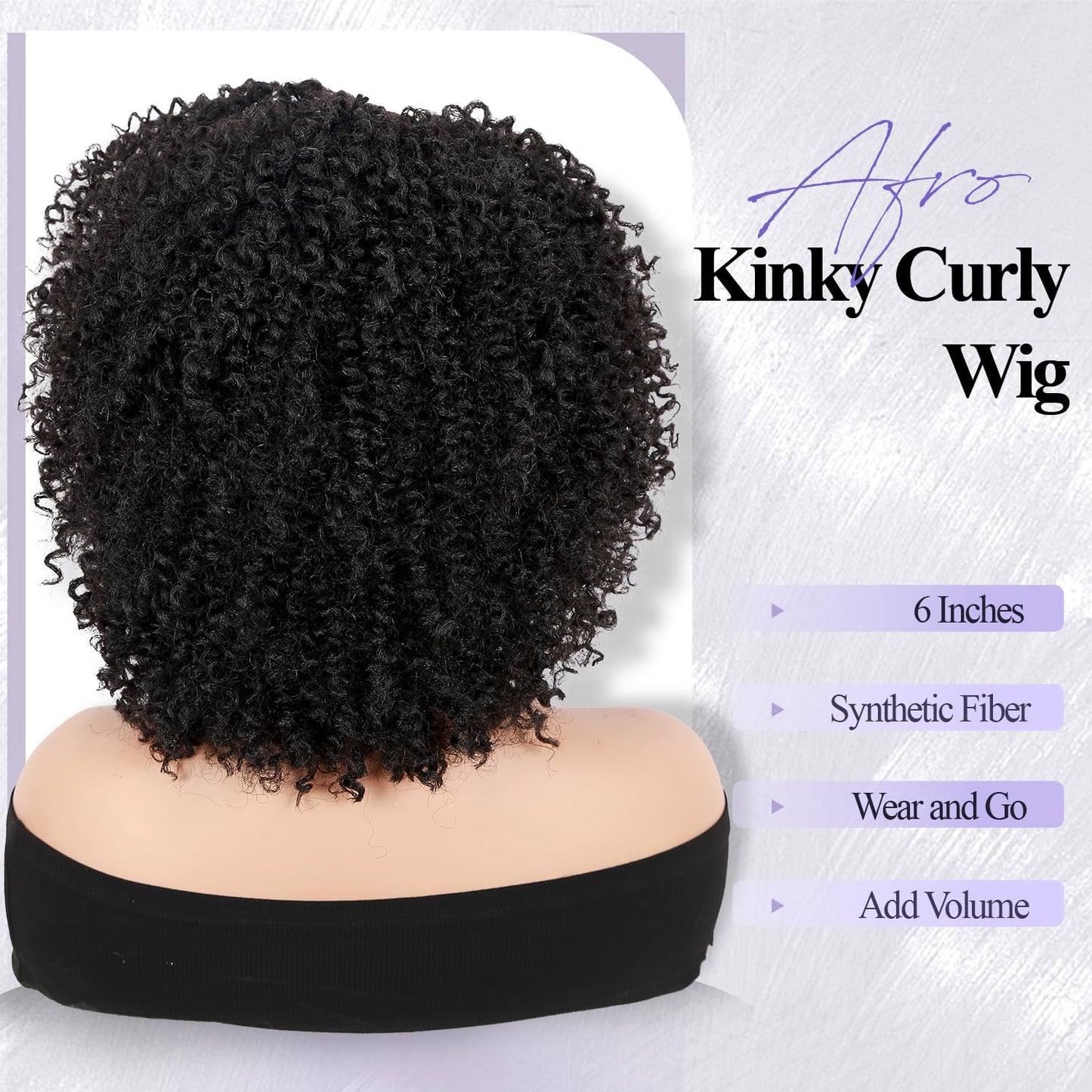 Hanne Fashion Short Kinky Curly Wigs Black Side Part Wig Afro Curly Wig Twist Out Wig African American Wigs Heat Resistant Fiber Synthetic Full Wigs for Black Women (1B)