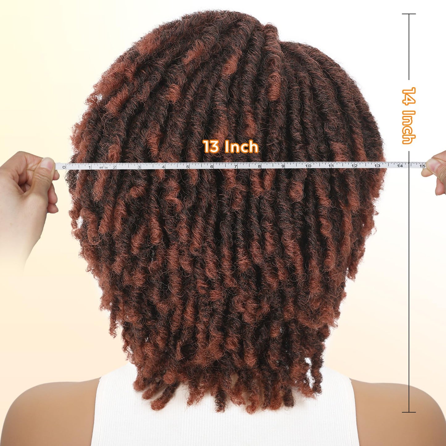 HANNE Dreadlock Wig Short Twist Wigs for Black Women and Men Afro Curly Synthetic Wig (350 Color)