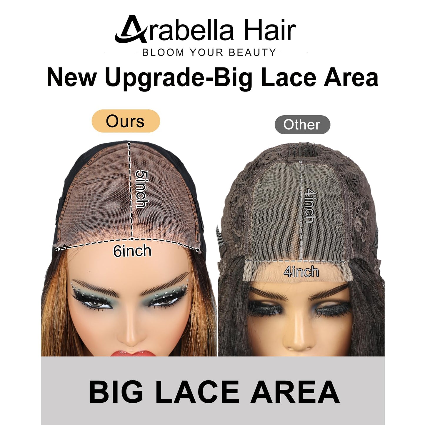 Arabella Hair 12inch 5x6 1B/30 Highlight Bob Wig Human Hair Real 210% Density Ready to Go Glueless Wig 12a Straight Bob Wigs Human Hair Pre Cut Lace Pre Bleached Tiny Knots (12inch, 5x6 1B/30 Bob)