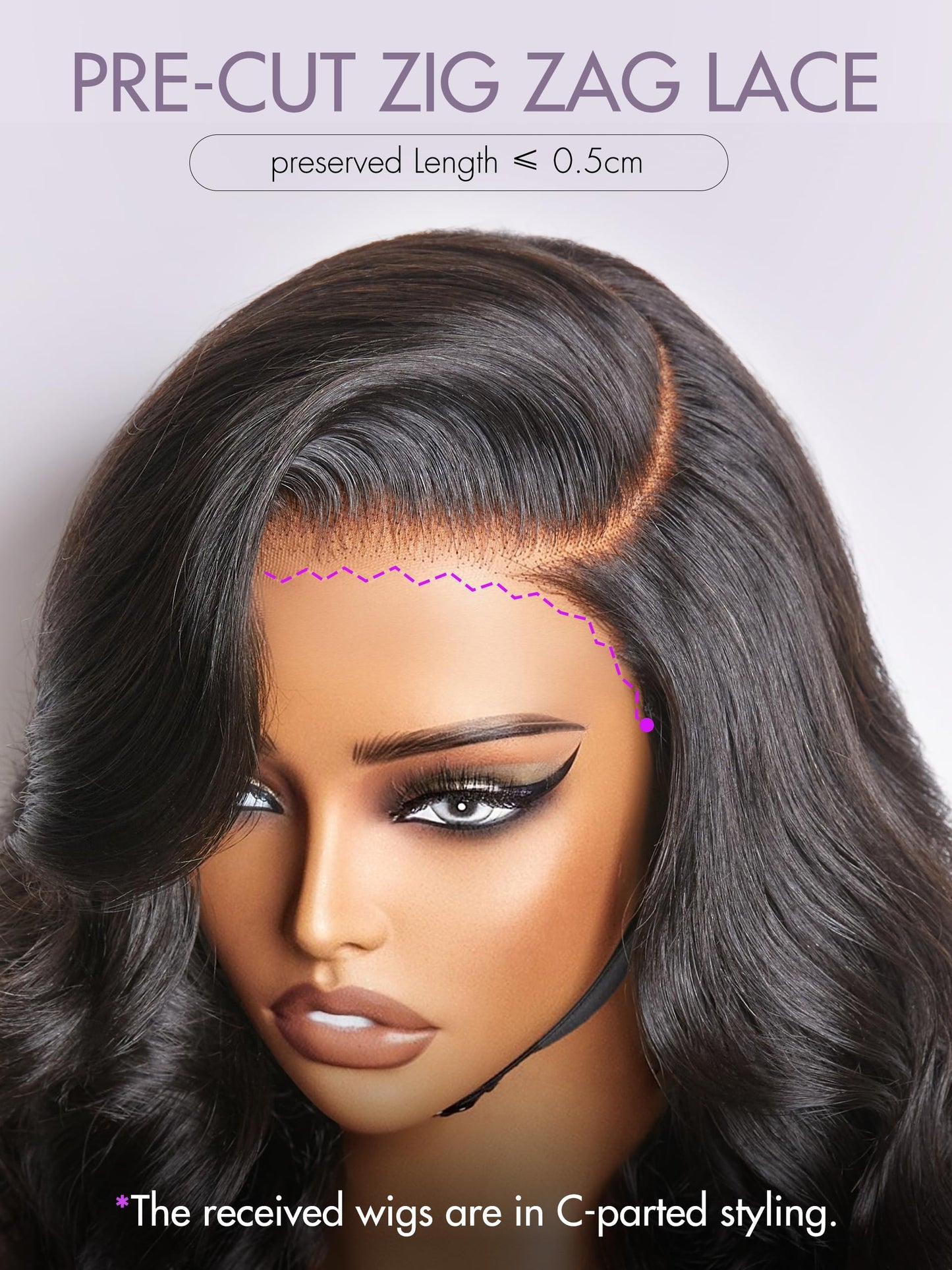 LUVME HAIR 12" Loose Body Wave PartingMax Glueless Wig Human Hair Pre Plucked Pre Cut, 7x6 HD Lace Front Wig Human Hair Long Black Wig