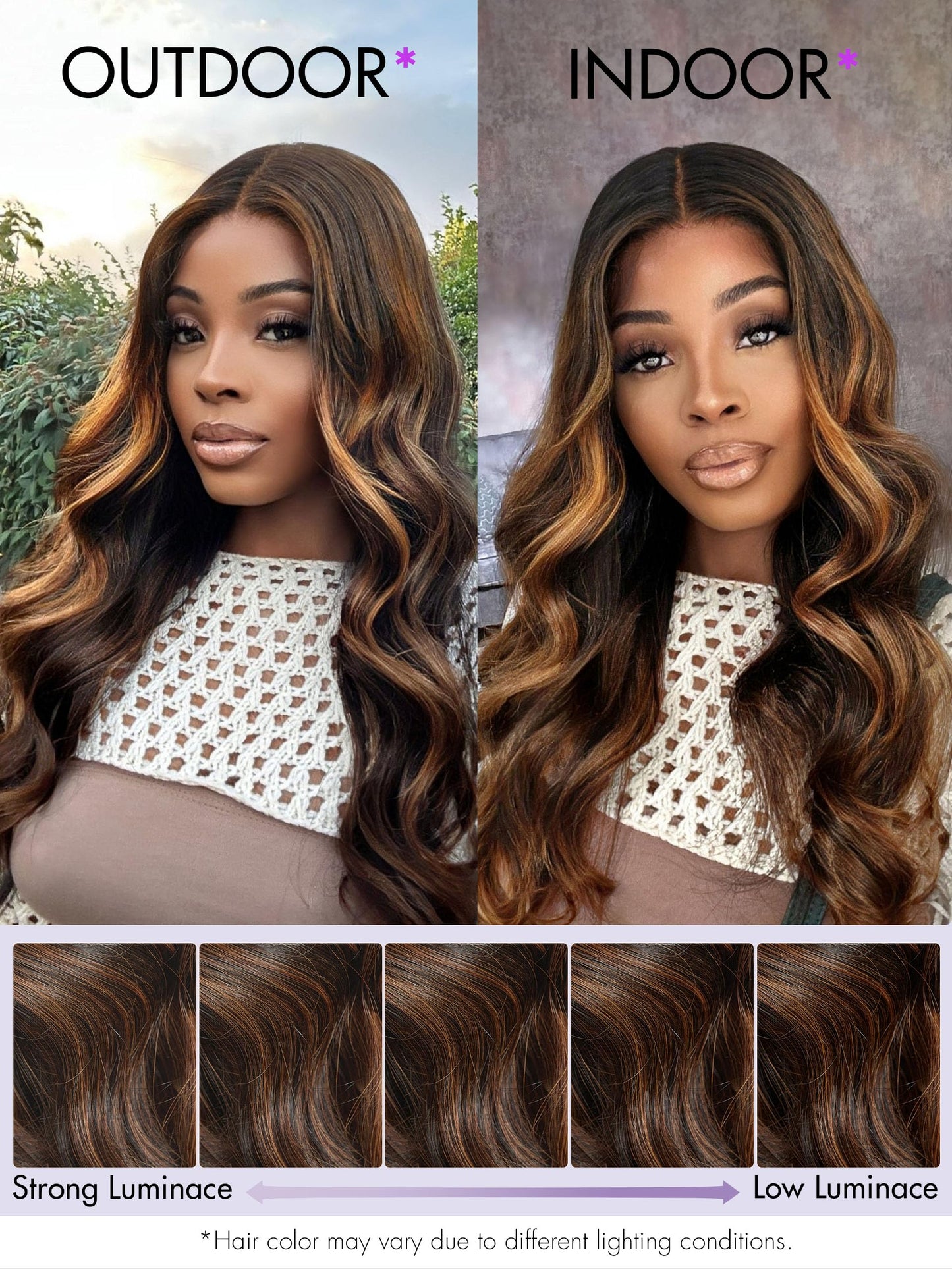 LUVME HAIR 5X5 Brown Highlight Loose Body Wave Glueless Human Hair Wig Pre Cut Lace Front Wig Pre Plucked Ready to Go Long Black Wig For Women (16 Inch & Precut Lace Color 1B/30)