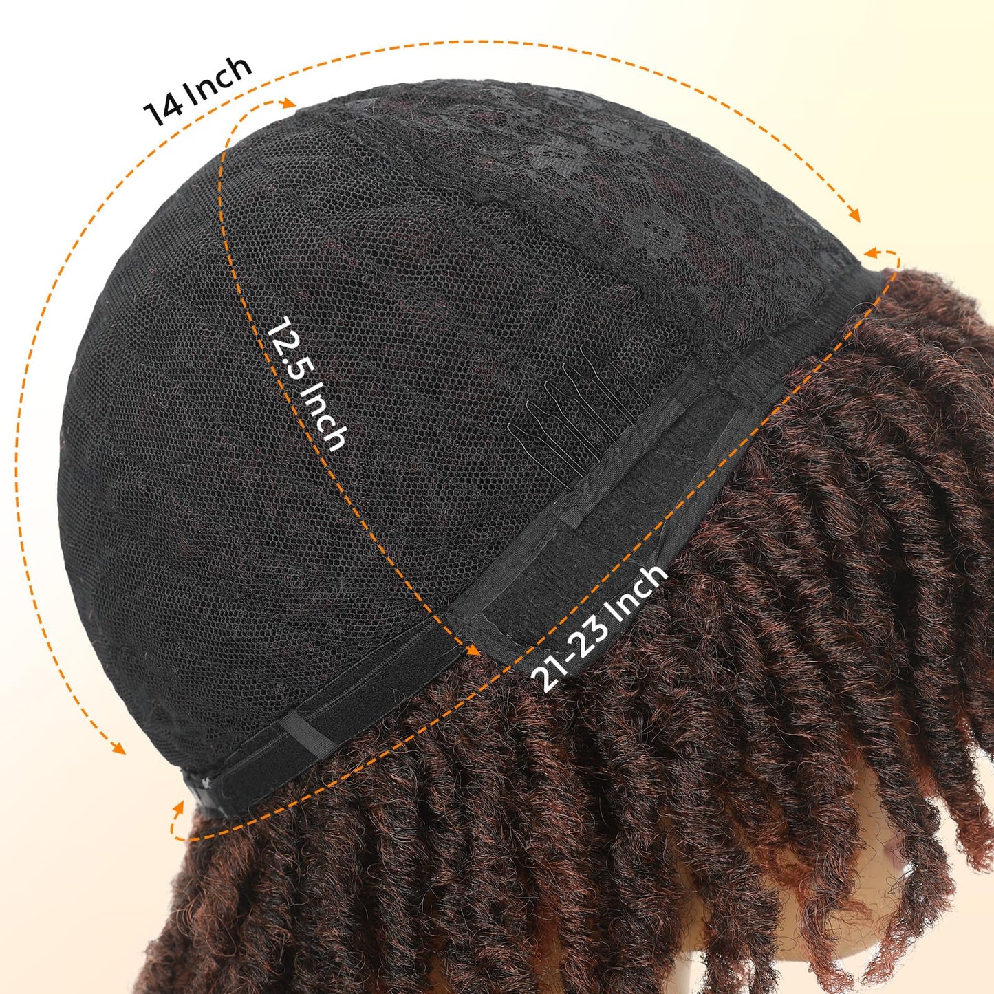 HANNE Dreadlock Wig Short Twist Wigs for Black Women and Men Afro Curly Synthetic Wig (350 Color)