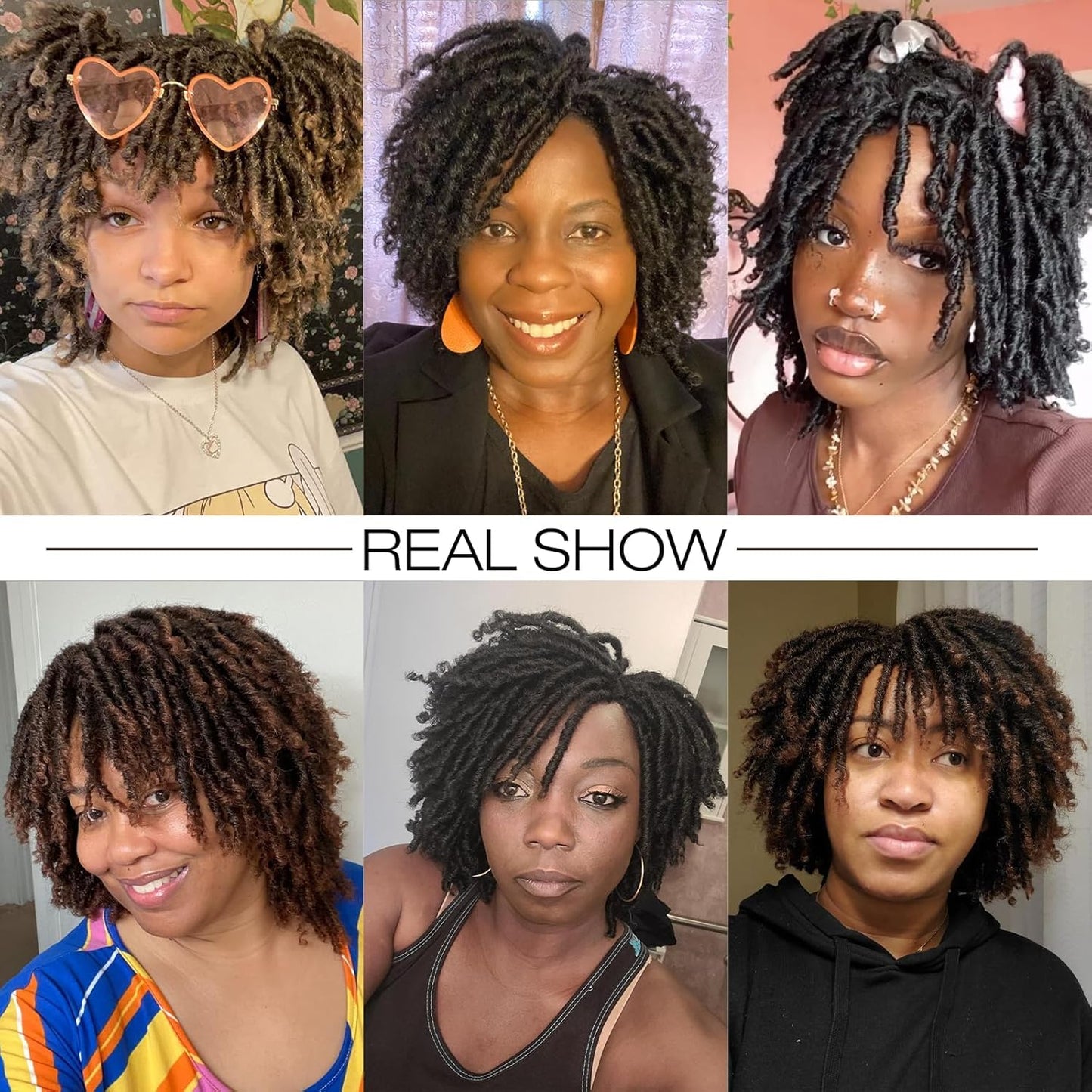 HANNE Dreadlock Wig Short Twist Wigs for Black Women and Men Afro Curly Synthetic Wig (350 Color)